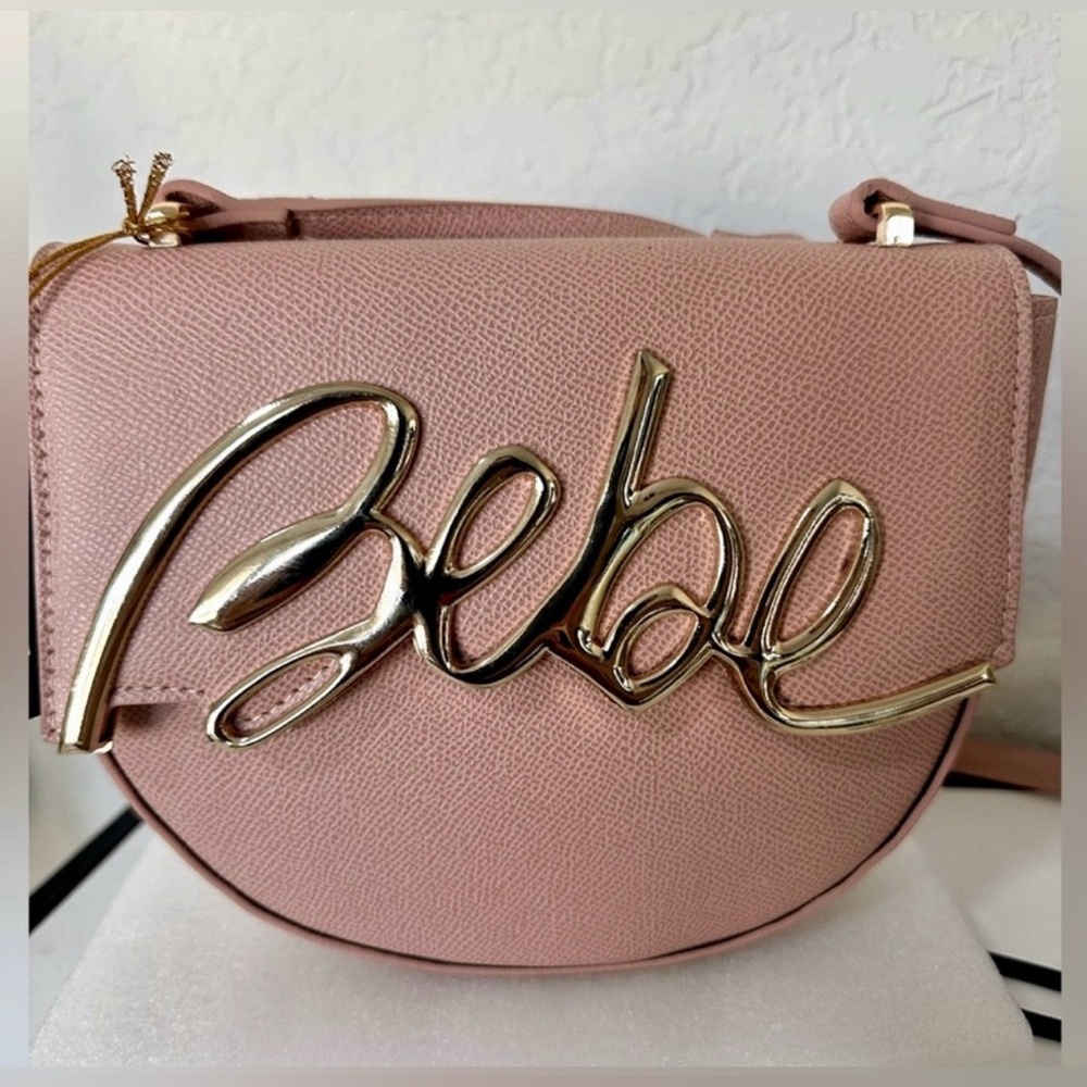 Bebe NWT Gabriel Saddle Bag Crossbody in Blush